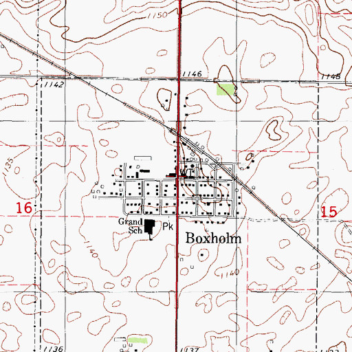 Topographic Map of Boxholm, IA