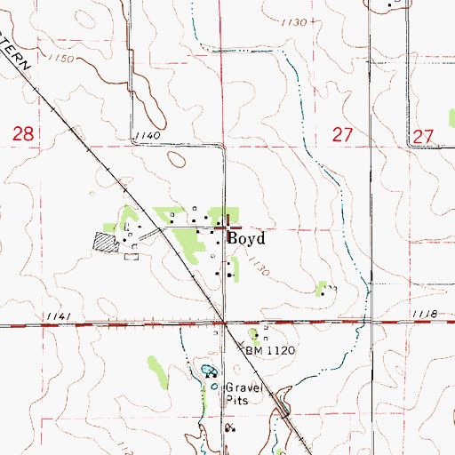 Topographic Map of Boyd, IA