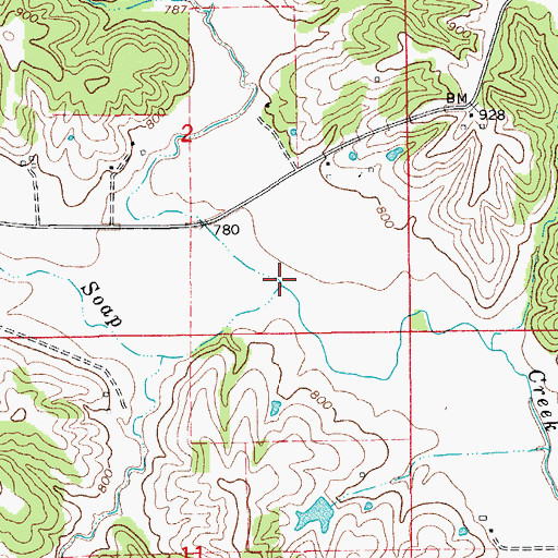 Topographic Map of Boyd Branch, IA