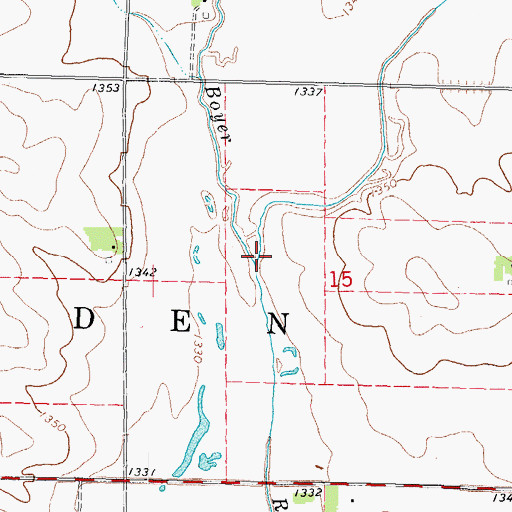 Topographic Map of Boyer Creek, IA
