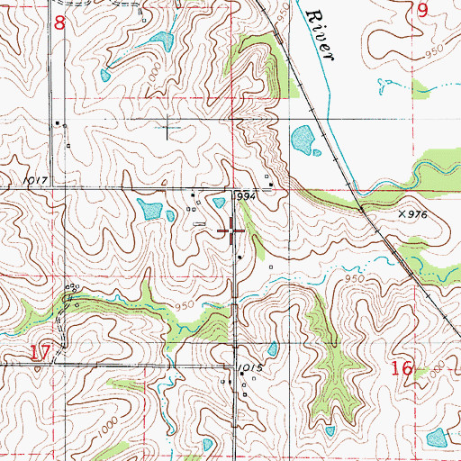 Topographic Map of Braden School, IA