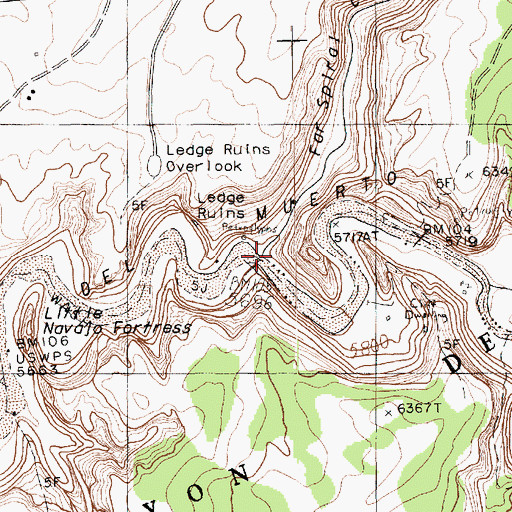 Topographic Map of Far Spiral Canyon, AZ