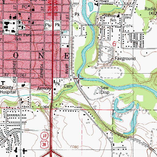Topographic Map of Brewers Creek, IA