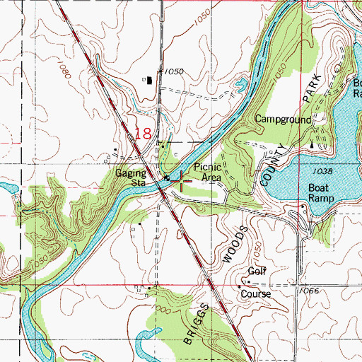 Topographic Map of Briggs Woods County Park, IA