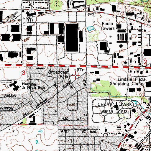 Topographic Map of Broadcast Park, IA