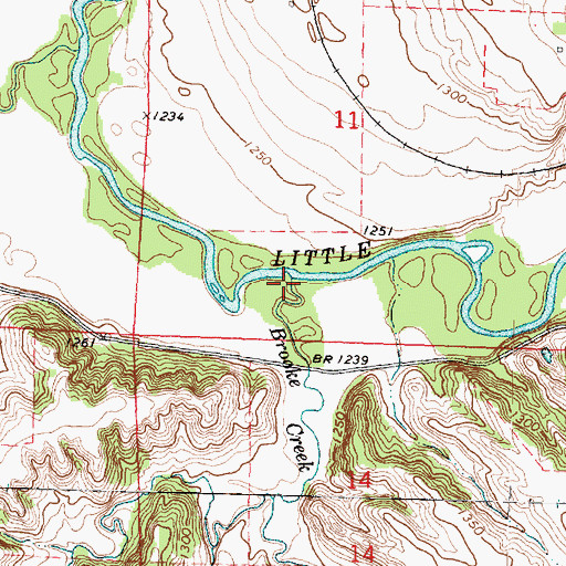 Topographic Map of Brooke Creek, IA