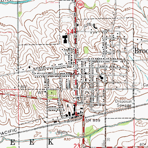 Topographic Map of Brooklyn, IA