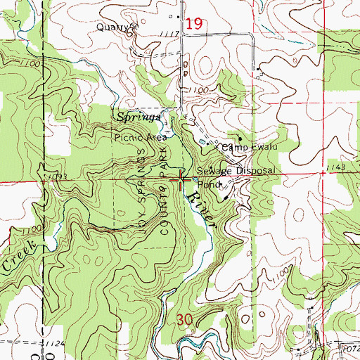 Topographic Map of Bruce Creek, IA