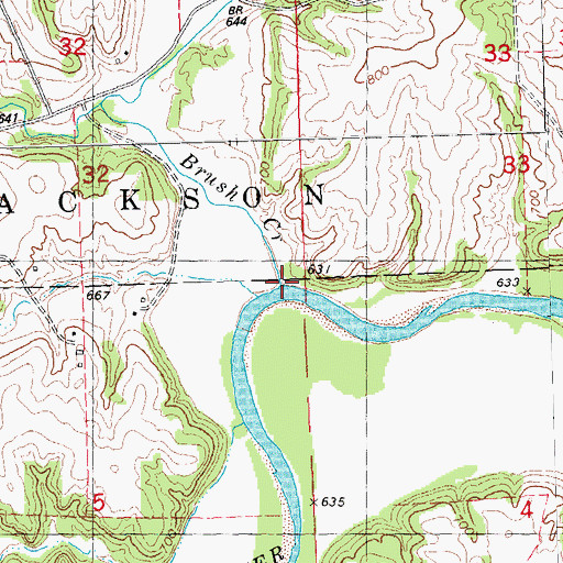 Topographic Map of Brush Creek, IA