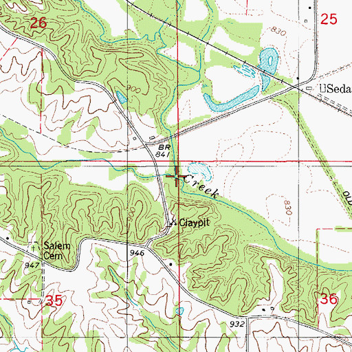 Topographic Map of Brush Creek, IA