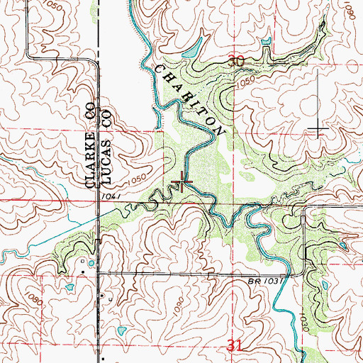 Topographic Map of Brush Creek, IA