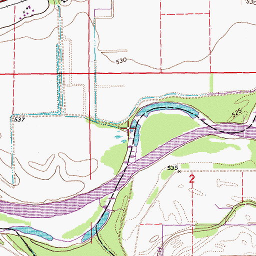 Topographic Map of Brush Creek, IA