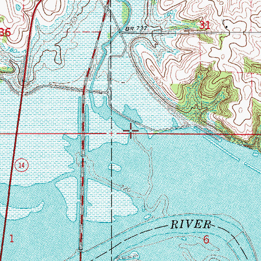 Topographic Map of Brush Creek, IA