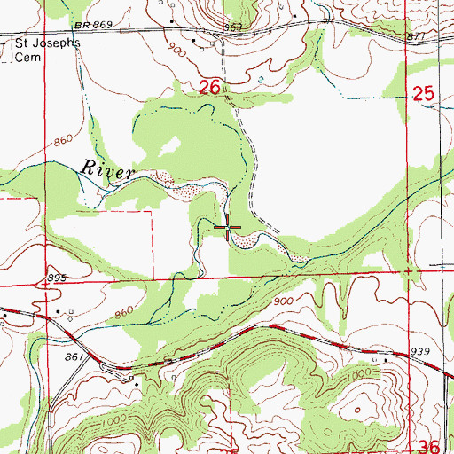 Topographic Map of Brush Creek, IA
