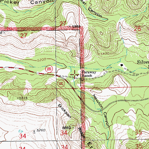 Topographic Map of Faraway Ranch, AZ