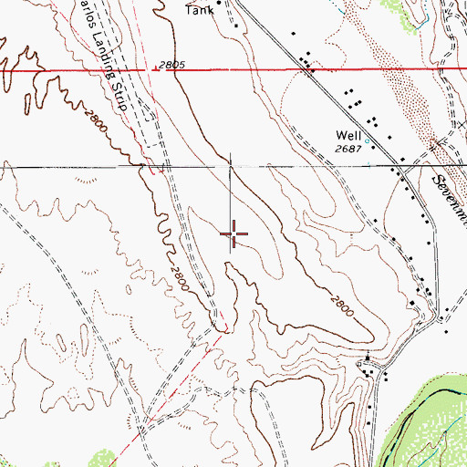 Topographic Map of San Carlos Airport, AZ