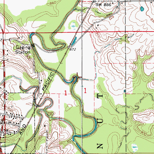 Topographic Map of Buck Branch, IA