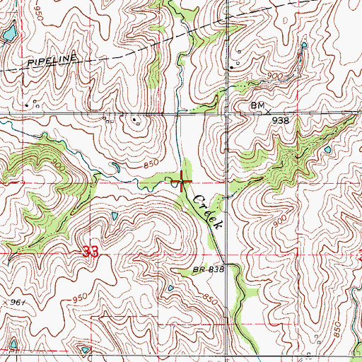 Topographic Map of Buck Creek, IA