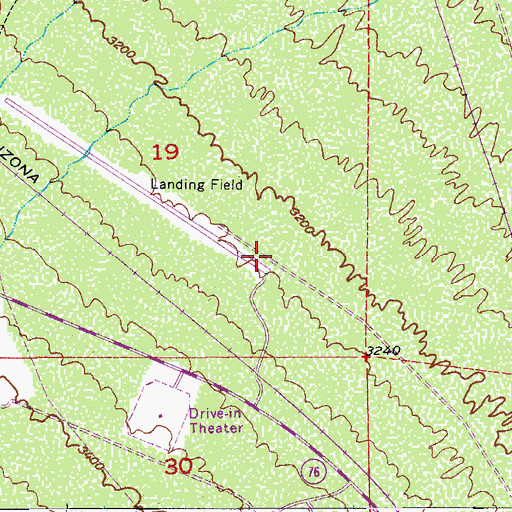 Topographic Map of San Manuel Airport, AZ