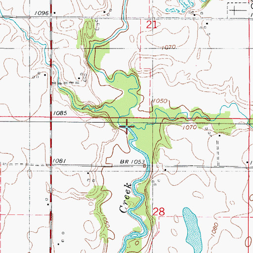 Topographic Map of Buck Creek, IA