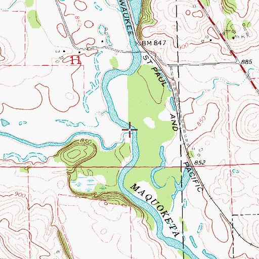 Topographic Map of Buck Creek, IA