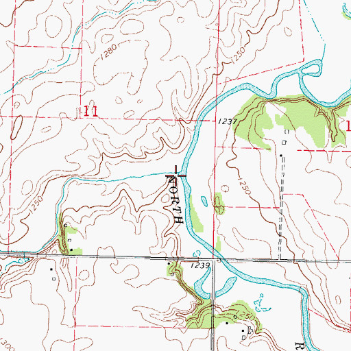 Topographic Map of Buck Run, IA