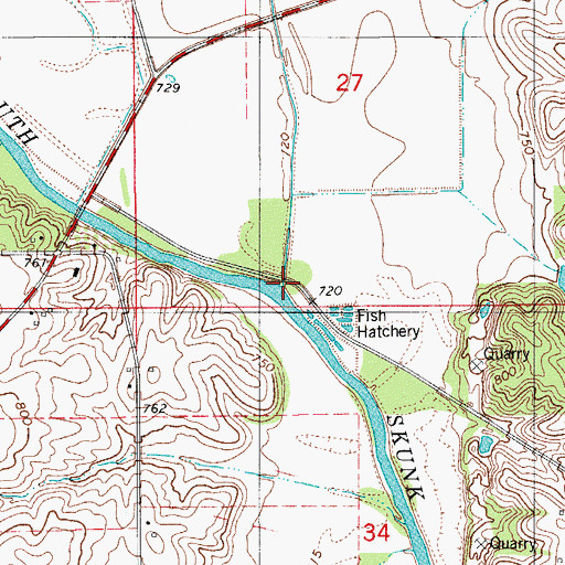 Topographic Map of Buckley Creek, IA