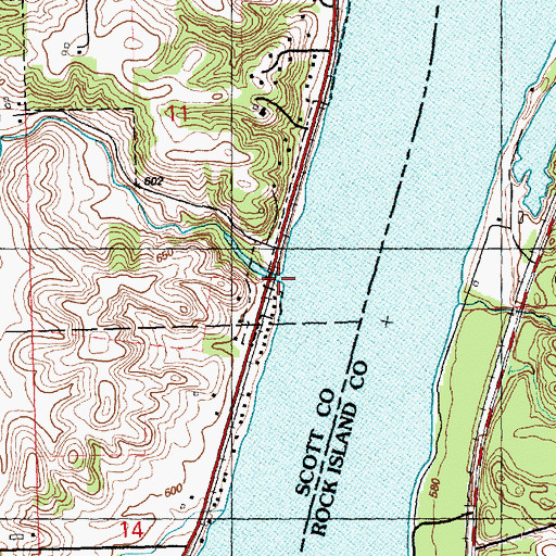 Topographic Map of Bud Creek, IA