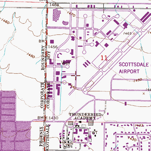 Topographic Map of Air Commerce Center Heliport, AZ