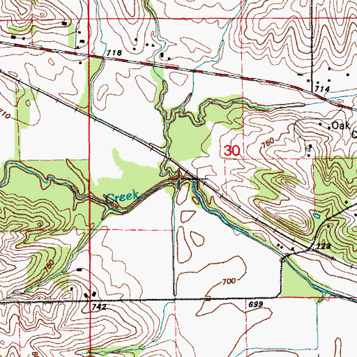 Topographic Map of Buffalo Creek, IA