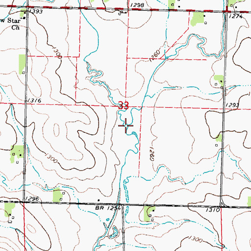 Topographic Map of Buffalo Creek, IA
