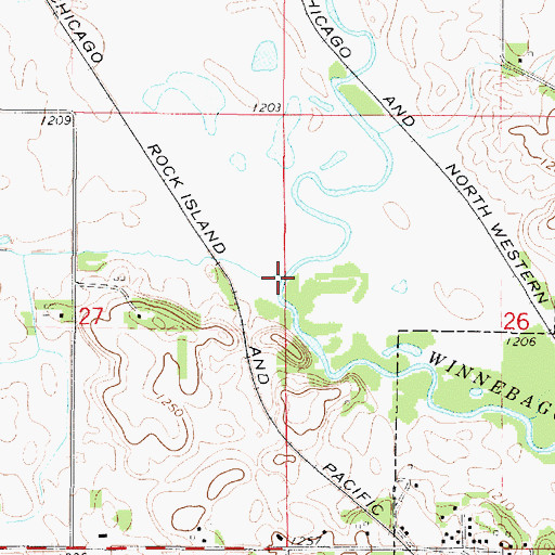 Topographic Map of Buffalo Creek, IA