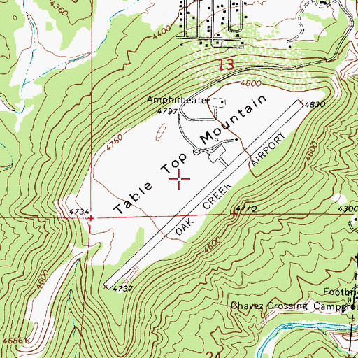Topographic Map of Sedona Airport, AZ