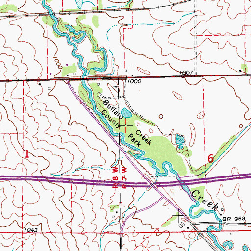 Topographic Map of Buffalo Creek County Park, IA