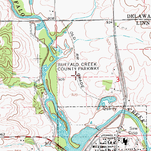 Topographic Map of Buffalo Creek County Parkway, IA