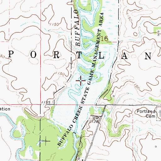 Topographic Map of Buffalo Creek State Game Management Area, IA