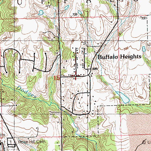 Topographic Map of Buffalo Heights, IA