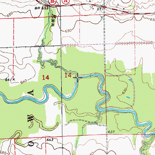 Topographic Map of Bulgers Run, IA