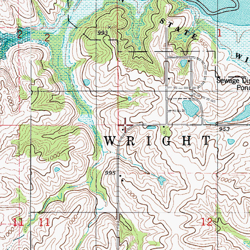 Topographic Map of Bunker Hill School, IA