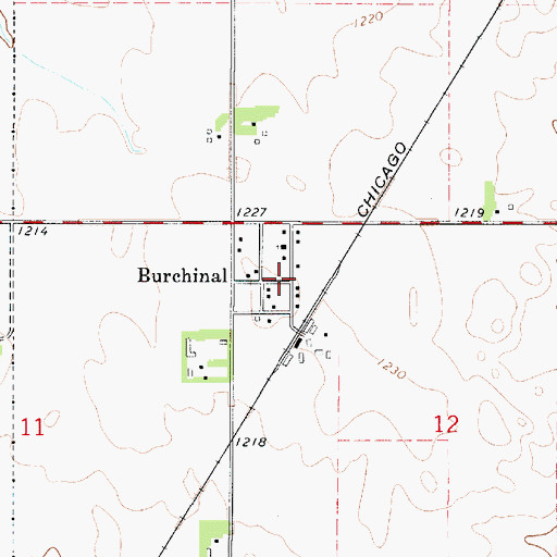 Topographic Map of Burchinal, IA