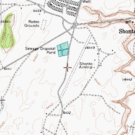 Topographic Map of Shonto Airport (historical), AZ
