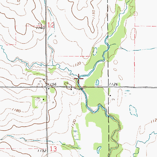Topographic Map of Burr Oak Creek, IA