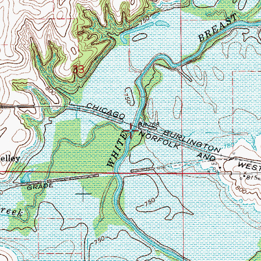 Topographic Map of Butcher Creek, IA