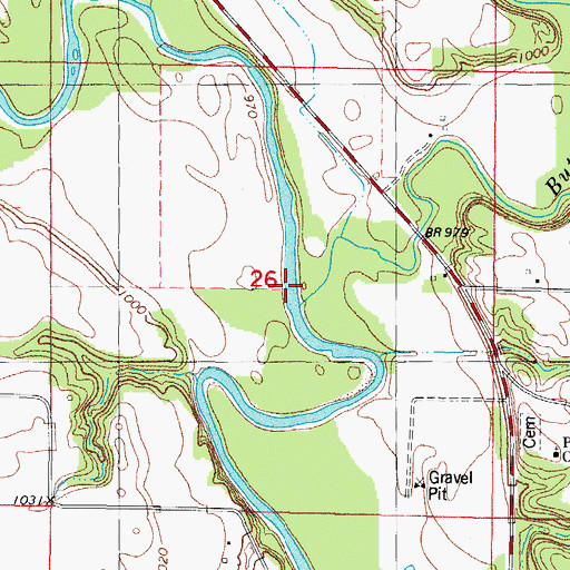 Topographic Map of Buttrick Creek, IA