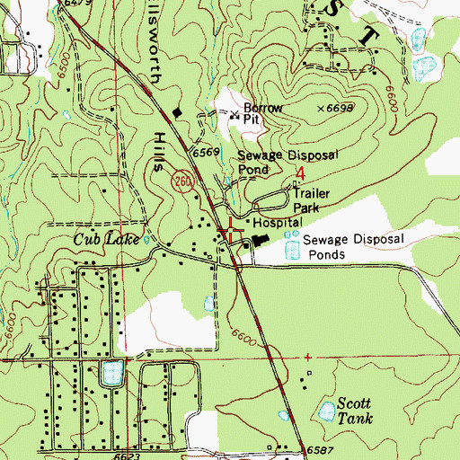 Topographic Map of Navapache Regional Medical Center Heliport, AZ