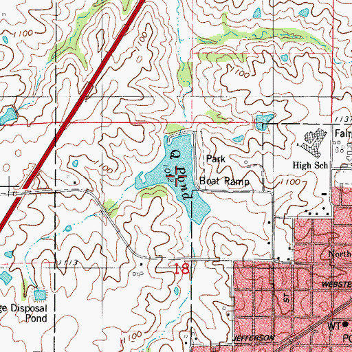 Topographic Map of Q Pond, IA