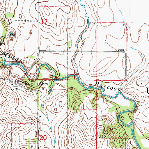 Topographic Map of Calamus Creek, IA