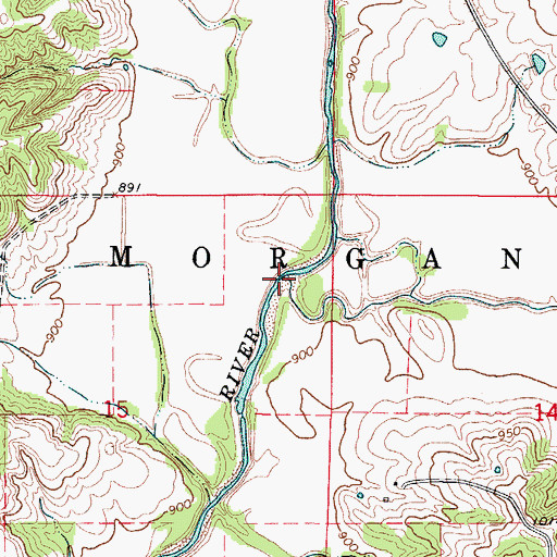 Topographic Map of Caleb Creek, IA