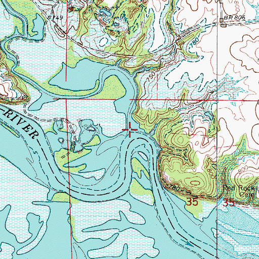 Topographic Map of Calhoun Creek, IA