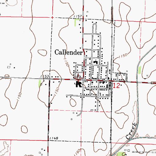 Topographic Map of Callender, IA